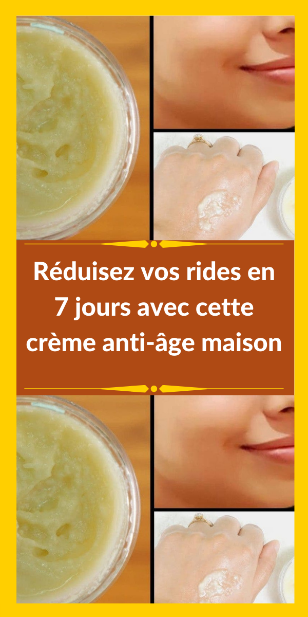 Crème maison anti-âge appliquée sur la peau, avant-après visible
