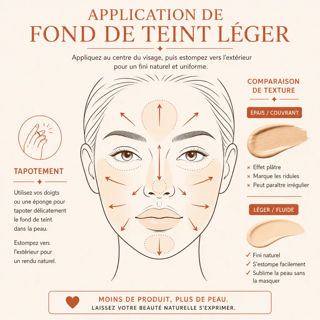 Application de fond de teint léger