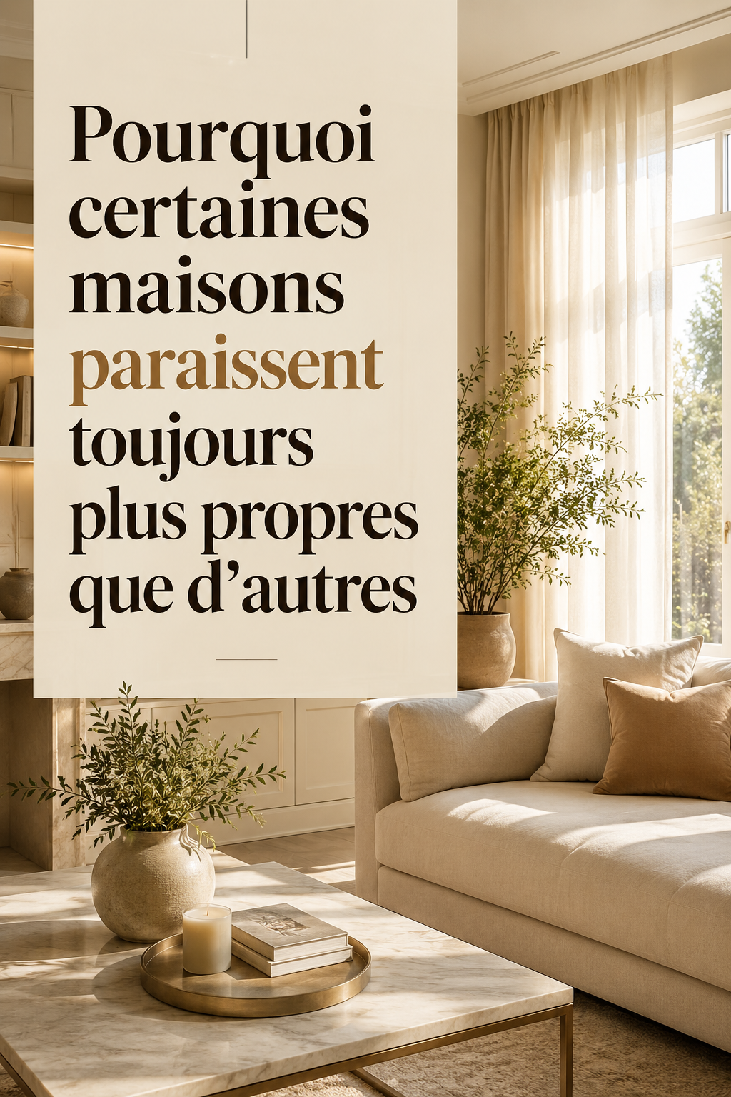 Pourquoi certaines maisons paraissent si propres