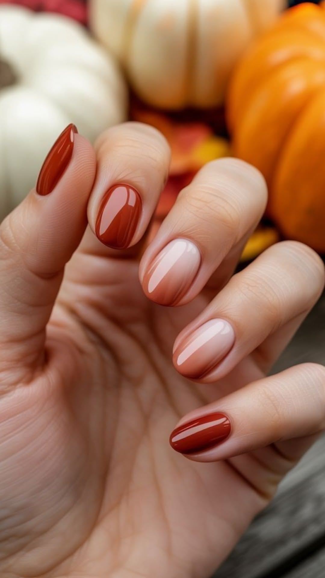 Manucure septembre : des couleurs chaudes pour un look naturel et élégant.