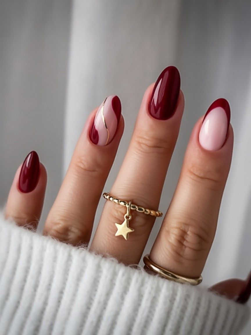 Ongles bordeaux mats pour une allure moderne