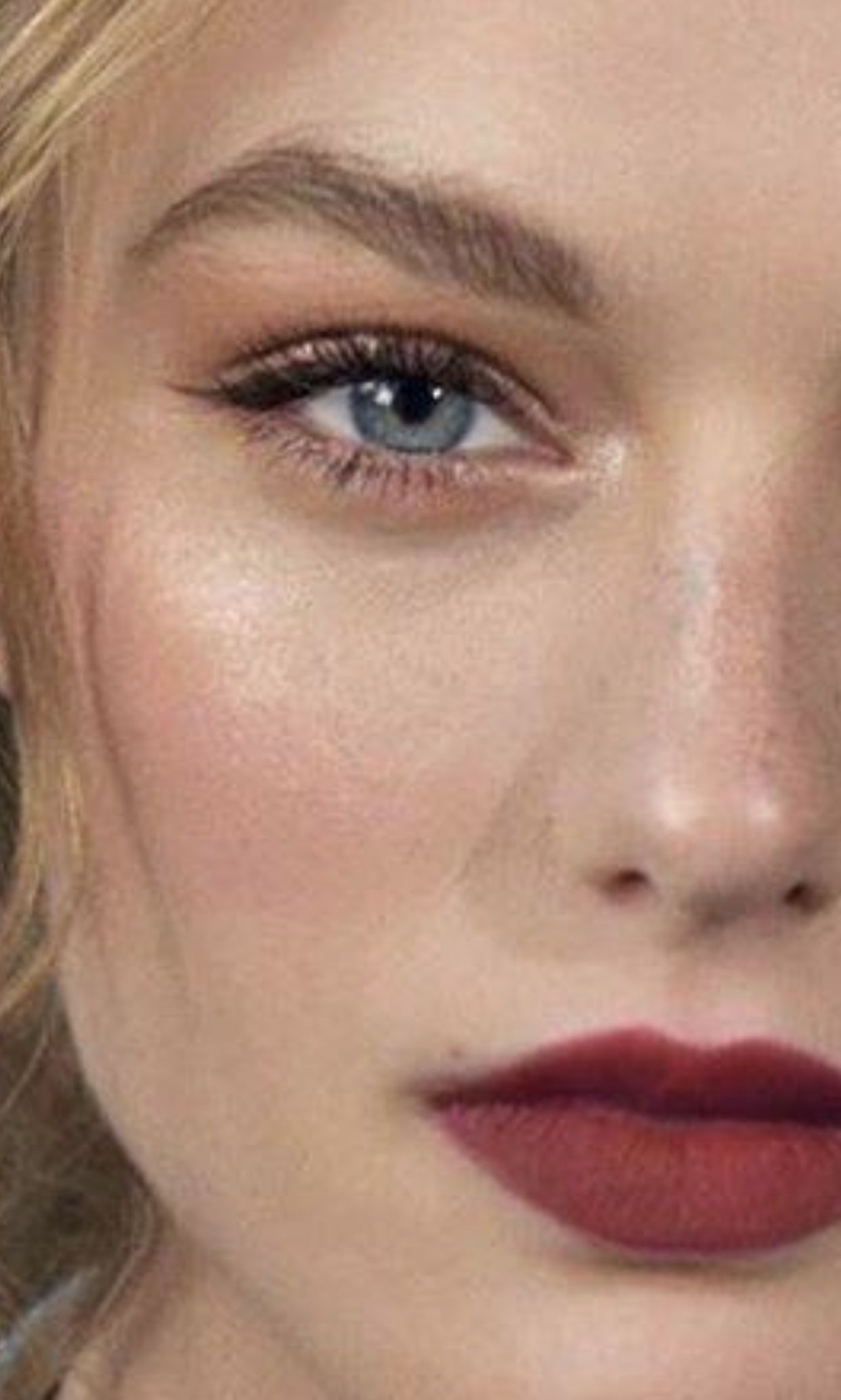 Lèvres brun rouge floutées au fini naturel