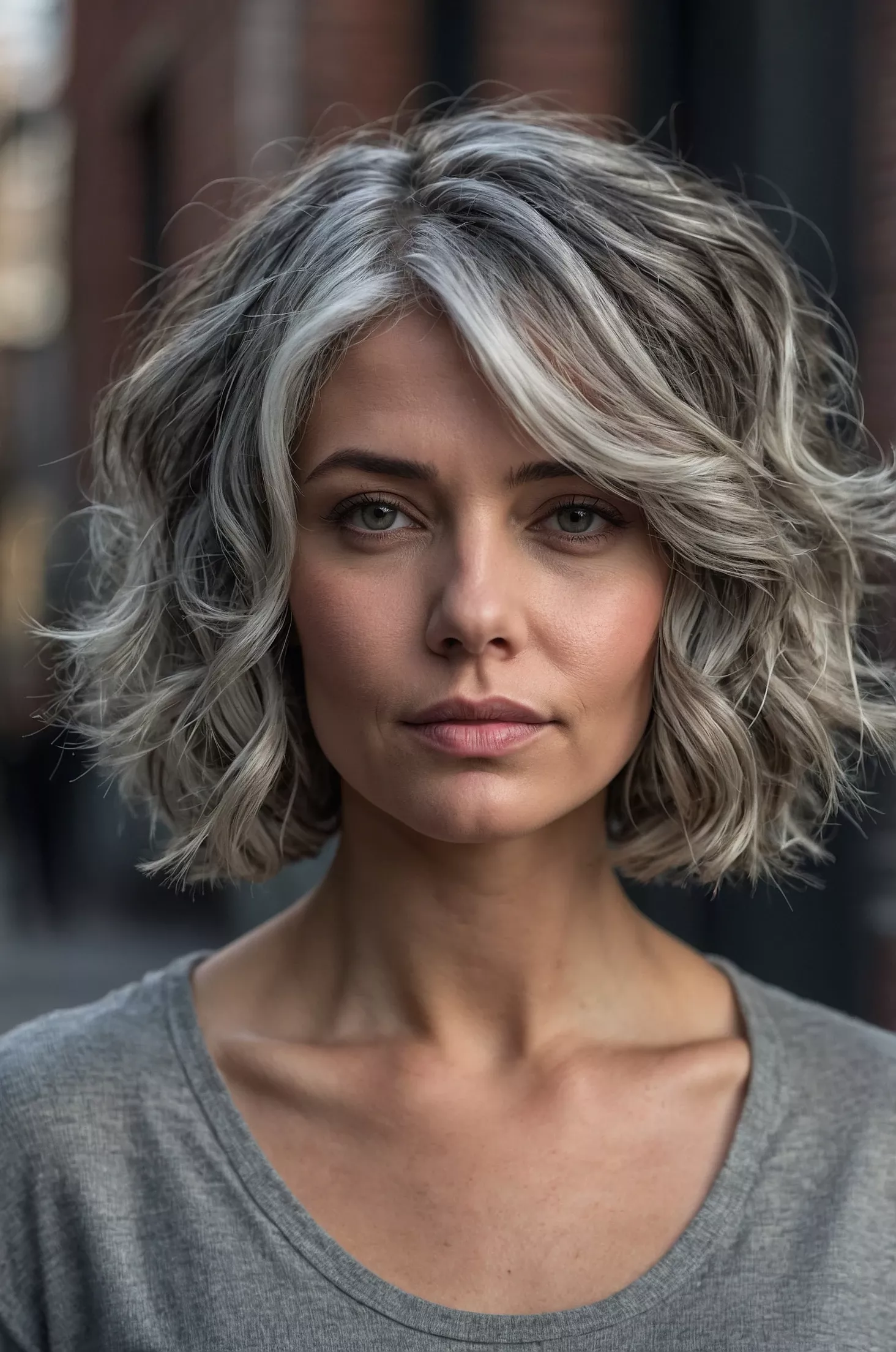 Balayage argenté sur cheveux foncés