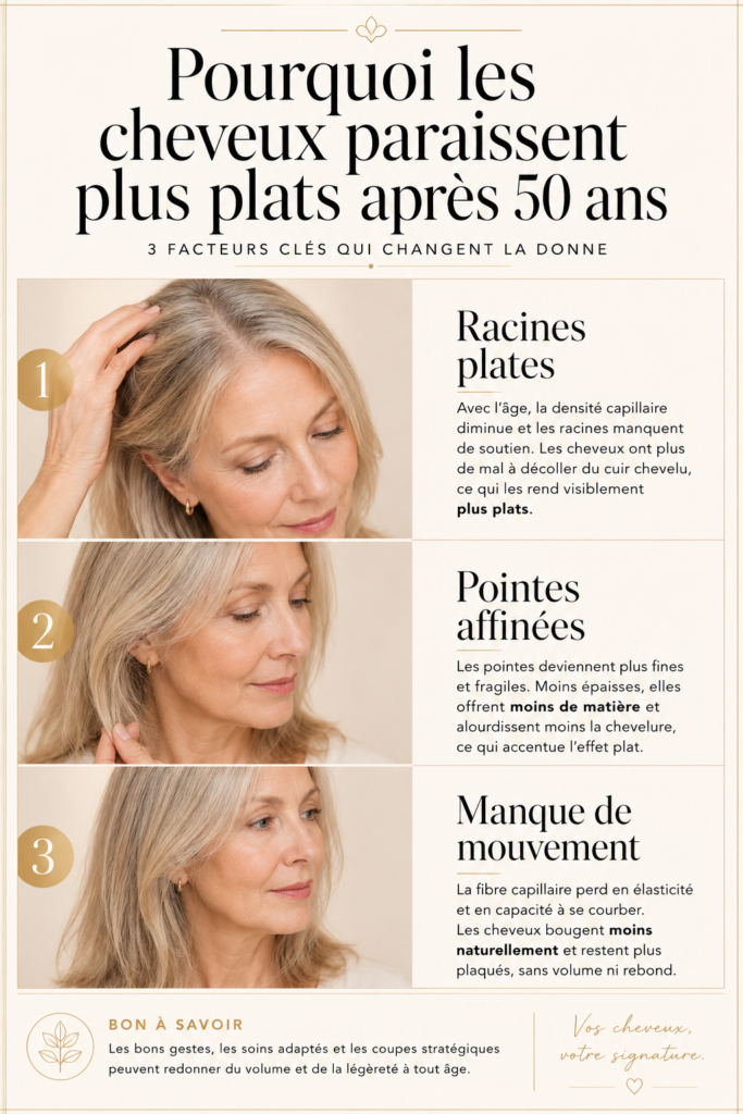 Diagnostic racines pointes mouvement cheveux fins après 50 ans